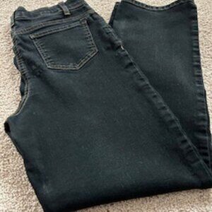 Women's Pants Jeans Allison Daley Black with Gold Trim Size 8 Stretchy Material